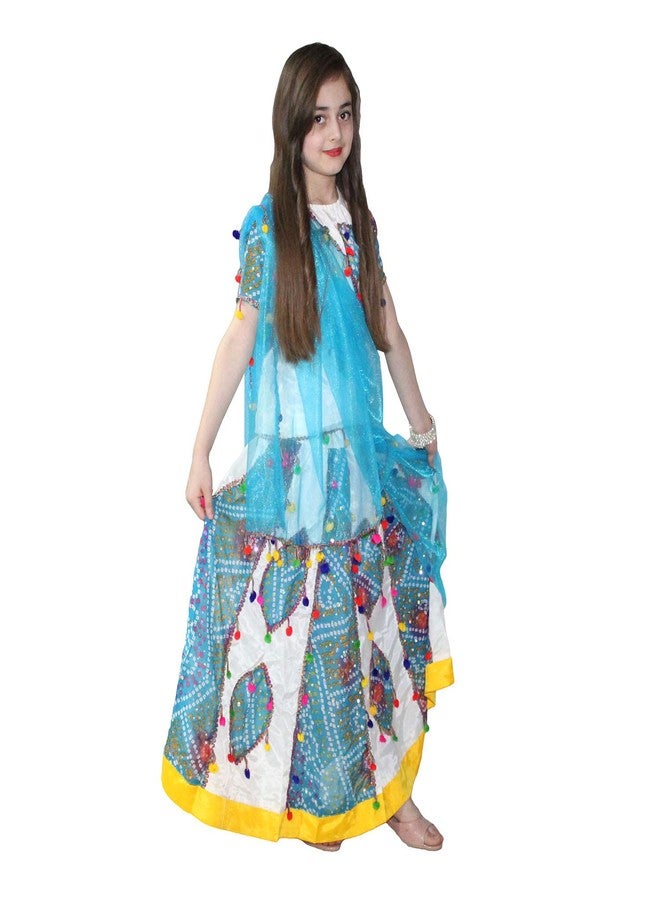 كاكو فانسي دريسيس زي رقص هندي من البوليستر من كاكو، زي رقص ولاية غوجاراتي للأطفال، زي رقص نافراتري/غاربا للبنات - أحمر، 3-4 سنوات - Image 2